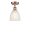 Castile Semi-Flush Mount shown in the Antique Copper finish with a White shade