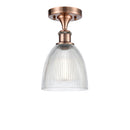 Castile Semi-Flush Mount shown in the Antique Copper finish with a Clear shade