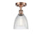 Castile Semi-Flush Mount shown in the Antique Copper finish with a Clear shade