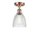 Castile Semi-Flush Mount shown in the Antique Copper finish with a Clear shade