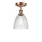 Castile Semi-Flush Mount shown in the Antique Copper finish with a Clear shade