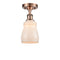 Ellery Semi-Flush Mount shown in the Antique Copper finish with a White shade