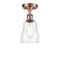 Ellery Semi-Flush Mount shown in the Antique Copper finish with a Clear shade