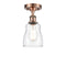 Ellery Semi-Flush Mount shown in the Antique Copper finish with a Clear shade