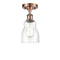 Ellery Semi-Flush Mount shown in the Antique Copper finish with a Seedy shade