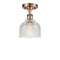 Dayton Semi-Flush Mount shown in the Antique Copper finish with a Clear shade