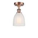 Brookfield Semi-Flush Mount shown in the Antique Copper finish with a White shade