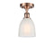 Brookfield Semi-Flush Mount shown in the Antique Copper finish with a White shade