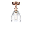 Brookfield Semi-Flush Mount shown in the Antique Copper finish with a Clear shade