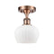 Fenton Semi-Flush Mount shown in the Antique Copper finish with a Matte White shade