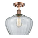 Fenton Semi-Flush Mount shown in the Antique Copper finish with a Clear shade