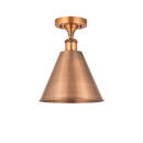 Ballston Cone Semi-Flush Mount shown in the Antique Copper finish with a Antique Copper shade