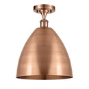 Ballston Dome Semi-Flush Mount shown in the Antique Copper finish with a Antique Copper shade