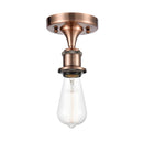 Bare Bulb Semi-Flush Mount shown in the Antique Copper finish