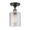 Cobbleskill Semi-Flush Mount shown in the Black Antique Brass finish with a Clear shade