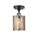 Cobbleskill Semi-Flush Mount shown in the Black Antique Brass finish with a Mercury shade