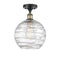 Deco Swirl Semi-Flush Mount shown in the Black Antique Brass finish with a Clear shade