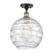 Deco Swirl Semi-Flush Mount shown in the Black Antique Brass finish with a Clear shade