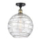 Deco Swirl Semi-Flush Mount shown in the Black Antique Brass finish with a Clear shade