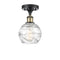 Deco Swirl Semi-Flush Mount shown in the Black Antique Brass finish with a Clear shade