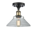 Orwell Semi-Flush Mount shown in the Black Antique Brass finish with a Clear shade