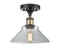 Orwell Semi-Flush Mount shown in the Black Antique Brass finish with a Clear shade