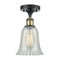 Hanover Semi-Flush Mount shown in the Black Antique Brass finish with a Mouchette shade