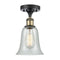 Hanover Semi-Flush Mount shown in the Black Antique Brass finish with a Fishnet shade