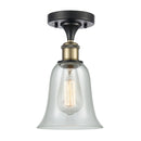 Hanover Semi-Flush Mount shown in the Black Antique Brass finish with a Fishnet shade