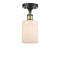 Hadley Semi-Flush Mount shown in the Black Antique Brass finish with a Matte White shade