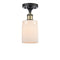 Hadley Semi-Flush Mount shown in the Black Antique Brass finish with a Matte White shade