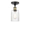Hadley Semi-Flush Mount shown in the Black Antique Brass finish with a Clear shade