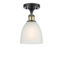 Castile Semi-Flush Mount shown in the Black Antique Brass finish with a White shade