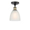 Castile Semi-Flush Mount shown in the Black Antique Brass finish with a White shade