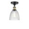 Castile Semi-Flush Mount shown in the Black Antique Brass finish with a Clear shade