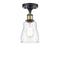 Ellery Semi-Flush Mount shown in the Black Antique Brass finish with a Clear shade