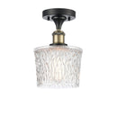 Niagra Semi-Flush Mount shown in the Black Antique Brass finish with a Clear shade