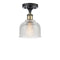 Dayton Semi-Flush Mount shown in the Black Antique Brass finish with a Clear shade