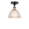 Arietta Semi-Flush Mount shown in the Black Antique Brass finish with a Clear shade