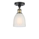 Brookfield Semi-Flush Mount shown in the Black Antique Brass finish with a White shade