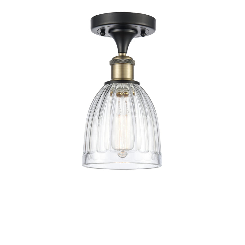 Brookfield Semi-Flush Mount shown in the Black Antique Brass finish with a Clear shade