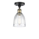 Brookfield Semi-Flush Mount shown in the Black Antique Brass finish with a Clear shade