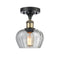 Fenton Semi-Flush Mount shown in the Black Antique Brass finish with a Clear shade