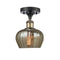 Fenton Semi-Flush Mount shown in the Black Antique Brass finish with a Mercury shade