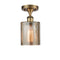 Cobbleskill Semi-Flush Mount shown in the Brushed Brass finish with a Mercury shade