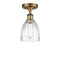 Brookfield Semi-Flush Mount shown in the Brushed Brass finish with a Clear shade