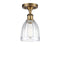 Brookfield Semi-Flush Mount shown in the Brushed Brass finish with a Clear shade