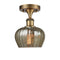 Fenton Semi-Flush Mount shown in the Brushed Brass finish with a Mercury shade