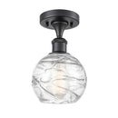 Deco Swirl Semi-Flush Mount shown in the Matte Black finish with a Clear shade