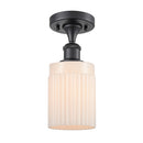 Hadley Semi-Flush Mount shown in the Matte Black finish with a Matte White shade